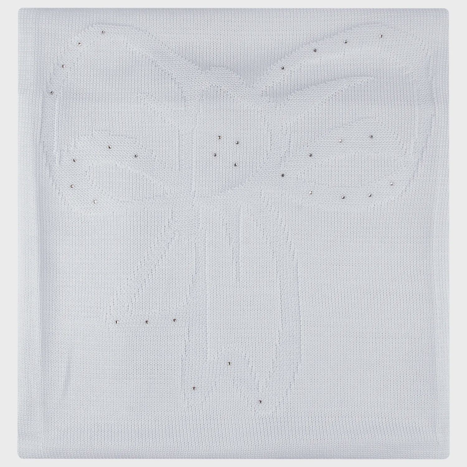BLANKET WHITE COTTON CRYSTAL TRIM / 7201