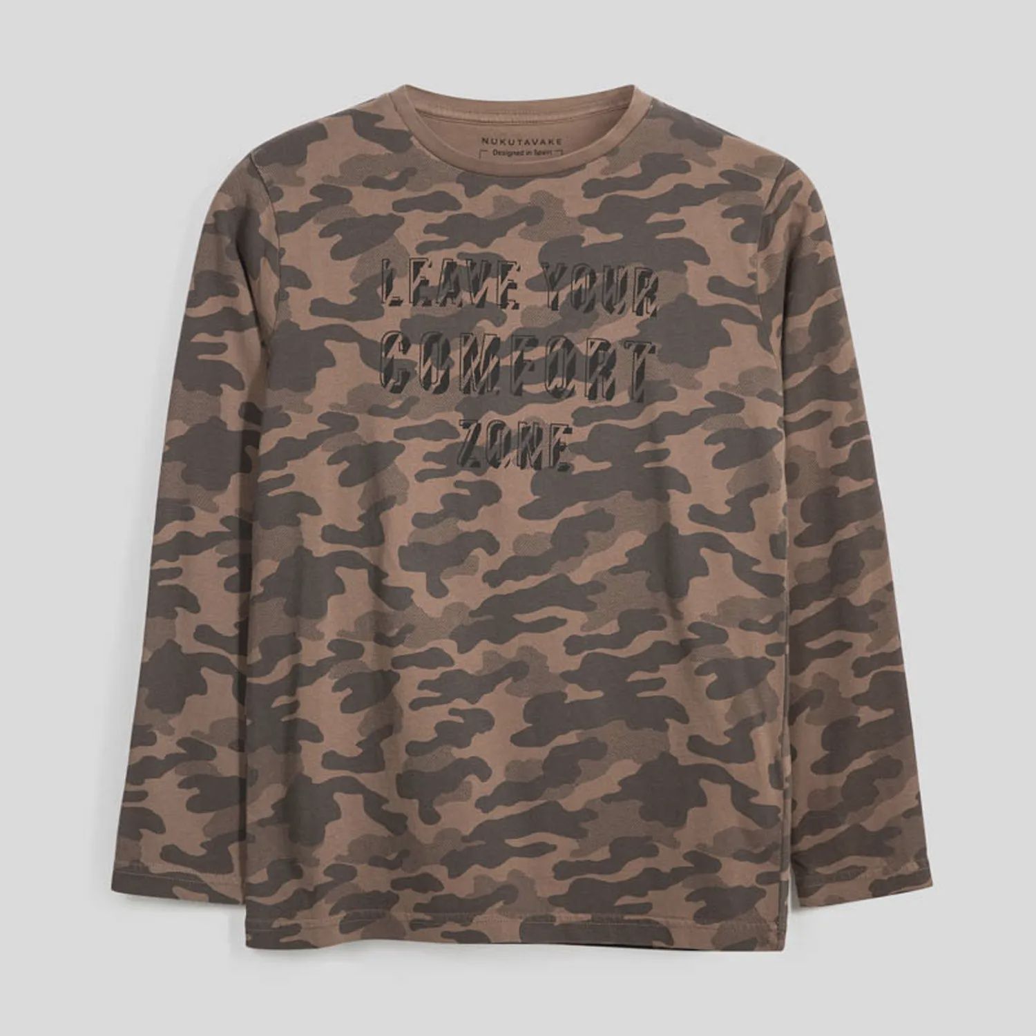 TSHIRT BROWN CAMOUFLAGE LEAVE COMFORT ZONE / 7046