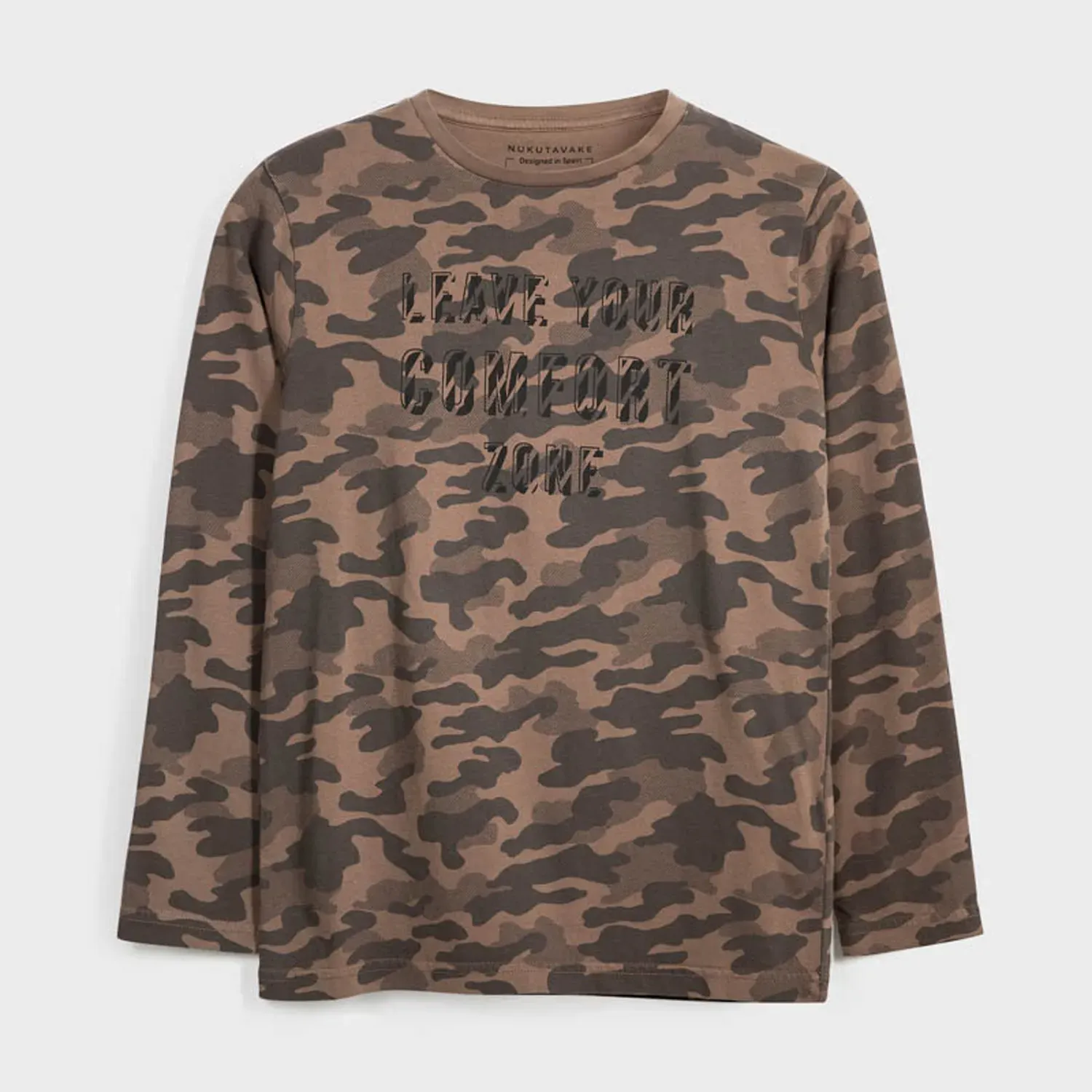 TSHIRT BROWN CAMOUFLAGE LEAVE COMFORT ZONE / 7046