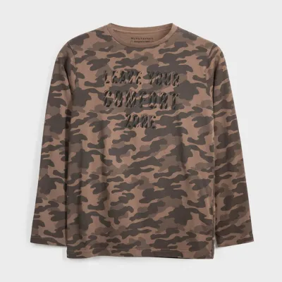 TSHIRT BROWN CAMOUFLAGE LEAVE COMFORT ZONE / 7046