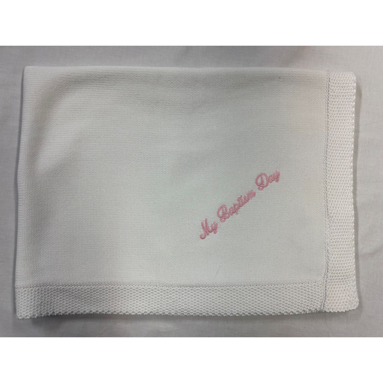 MBD BLANKET IVORY PINK WRITING / 321