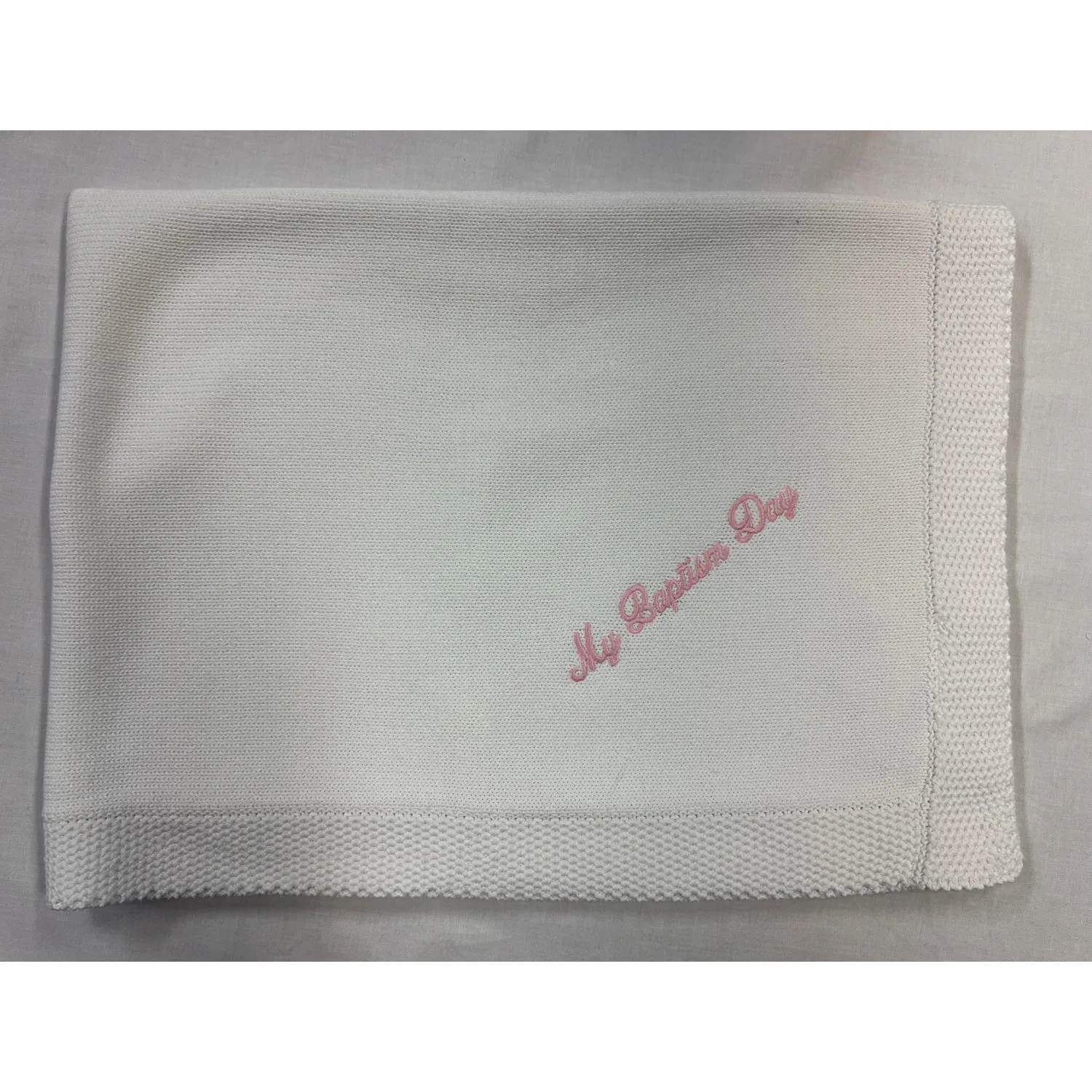 MBD BLANKET IVORY PINK WRITING /900
