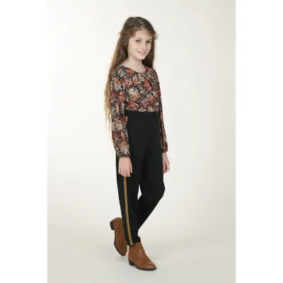 PANT BLACK KNIT GOLD SIDE STRIPE / T151A20 PANT BLACK KNIT GOLD SIDE STRIPE / T151A20