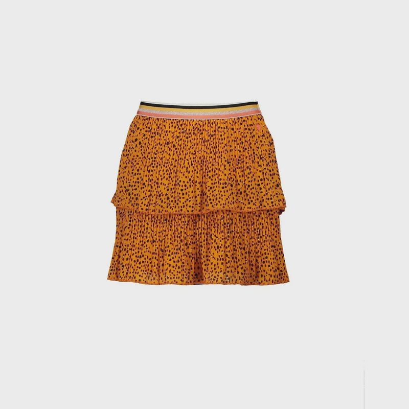 SKIRT ORANGE PRINT CHIFFON 2 LAYERS / 5704
