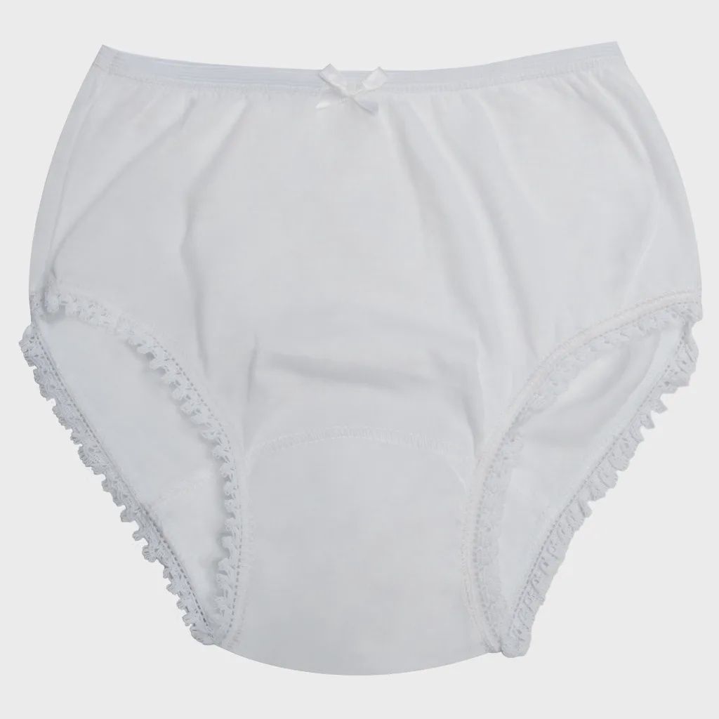 UNDERWEAR LACE LEG TRIM WHITE GIRL'S / 24