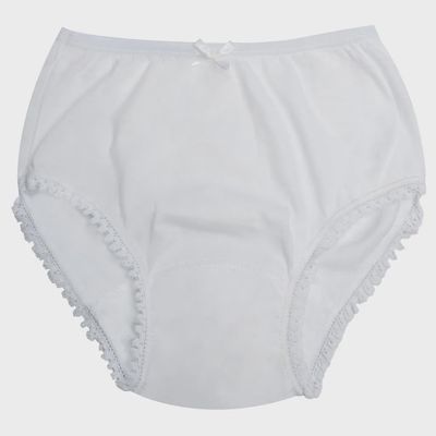 UNDERWEAR LACE LEG TRIM WHITE GIRL'S / 24