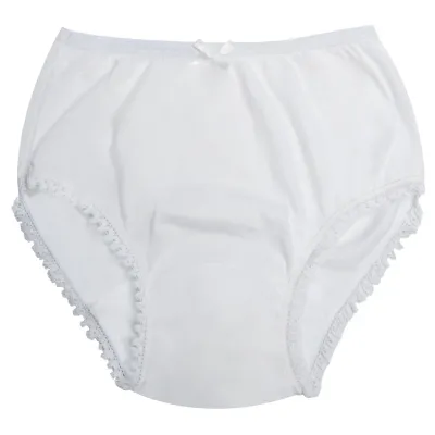 UNDERWEAR LACE LEG TRIM WHITE GIRL'S / 24