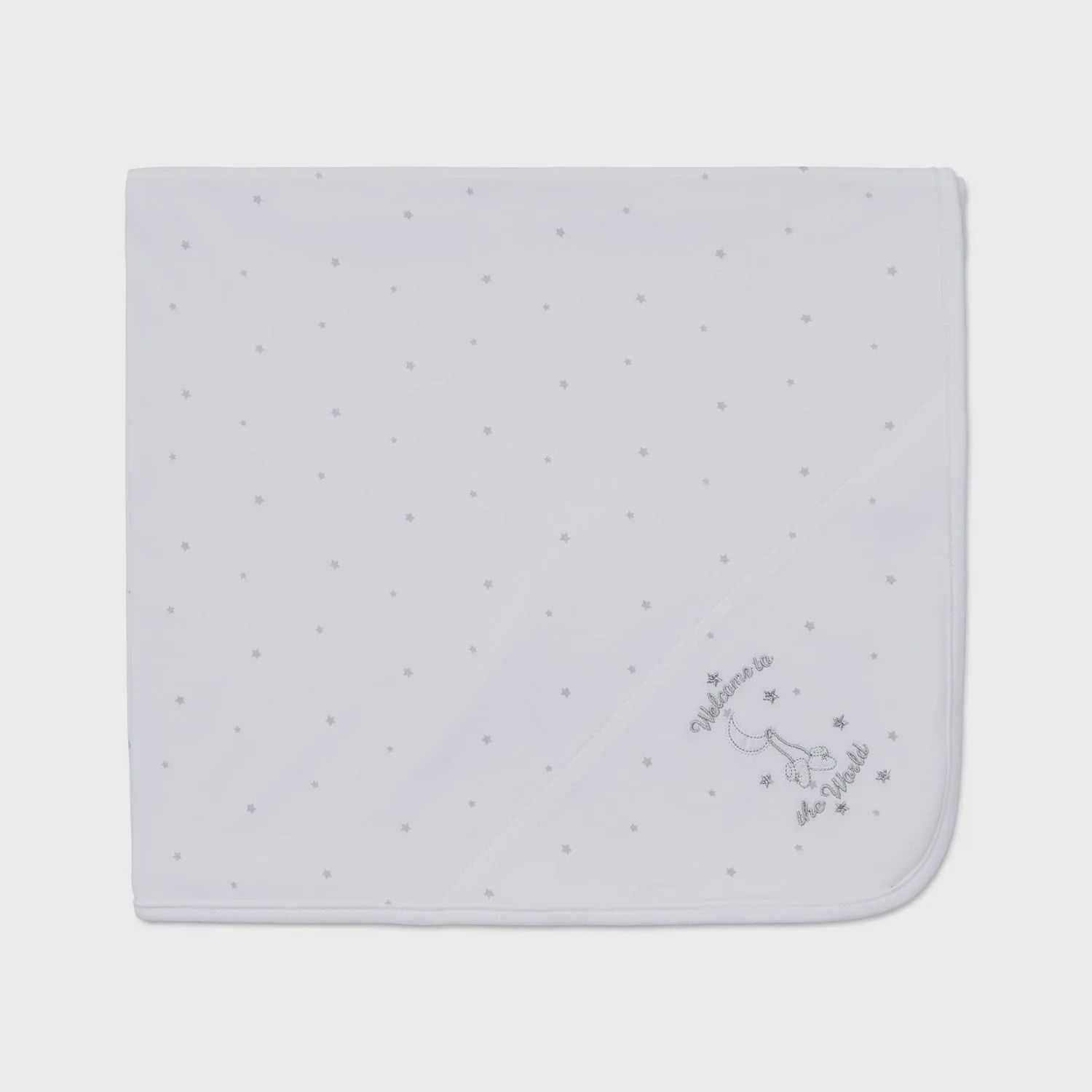 RECEIVING BLANKET WHITE WELCOME TO THE WORLD / LB70433N