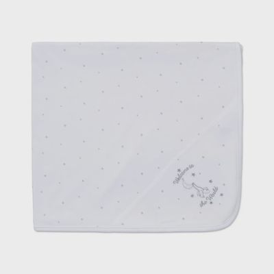 RECEIVING BLANKET WHITE WELCOME TO THE WORLD / LB70433N