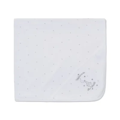 RECEIVING BLANKET WHITE WELCOME TO THE WORLD / LB70433N