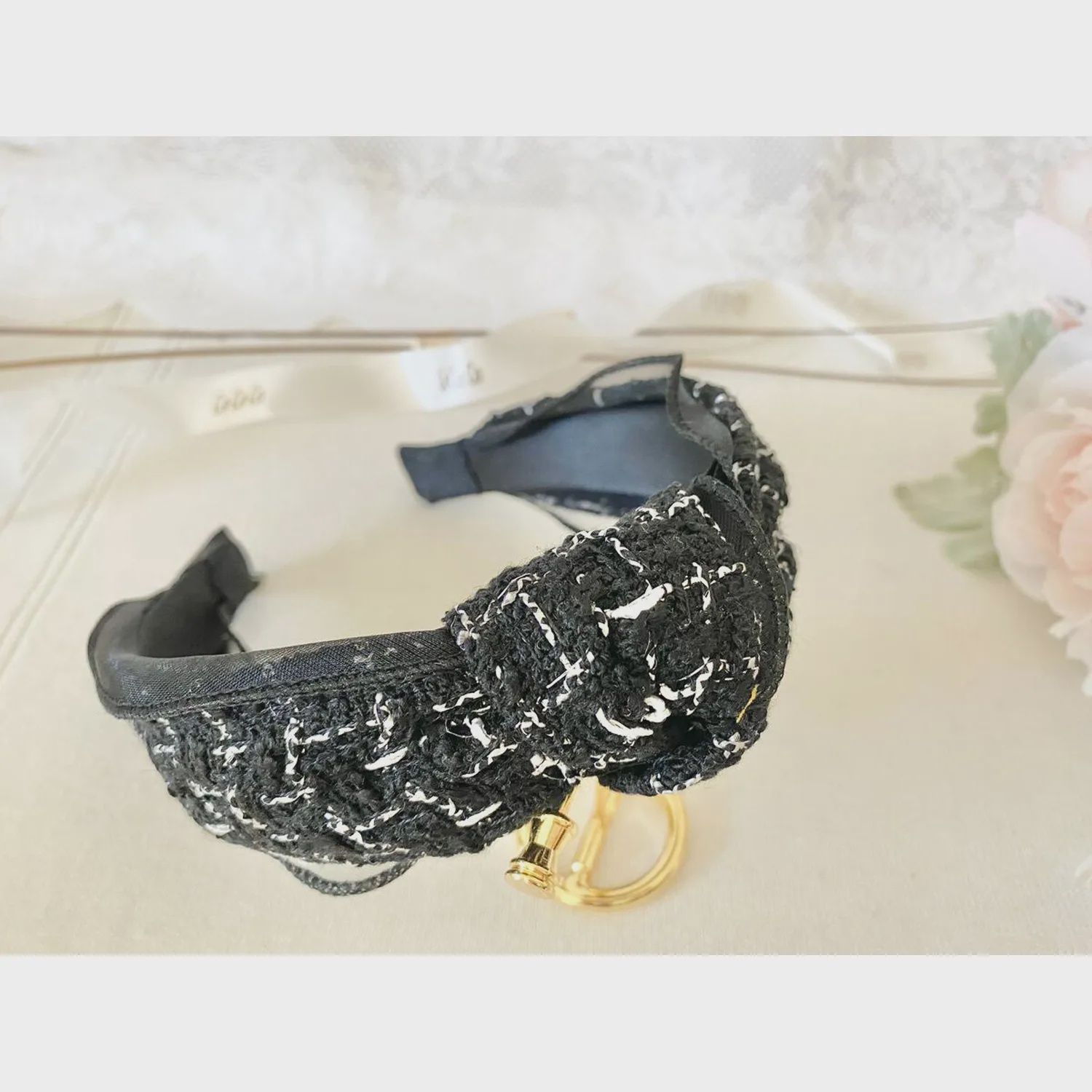 HEADBAND BLACK & GOLD TWEED / 107HB029