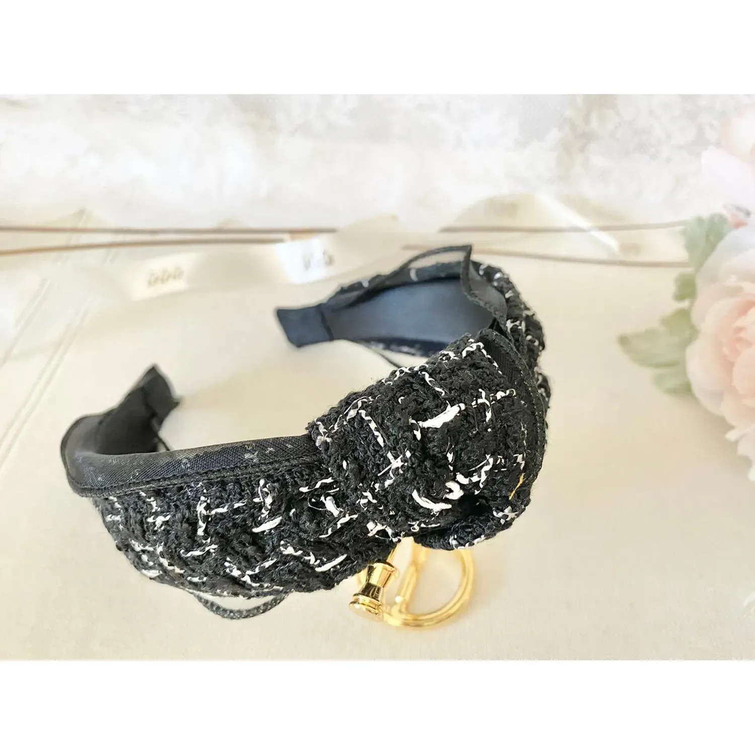 HEADBAND BLACK & GOLD TWEED / 107HB029