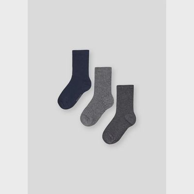 3 PC SOCK SET GREY & NAVY / 10135