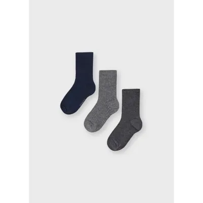 3 PC SOCK SET GREY & NAVY / 10135