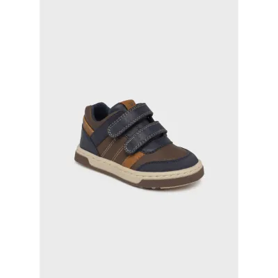 URBAN SNEAKER NAVY & BROWN VELCRO STRAPS / 42264