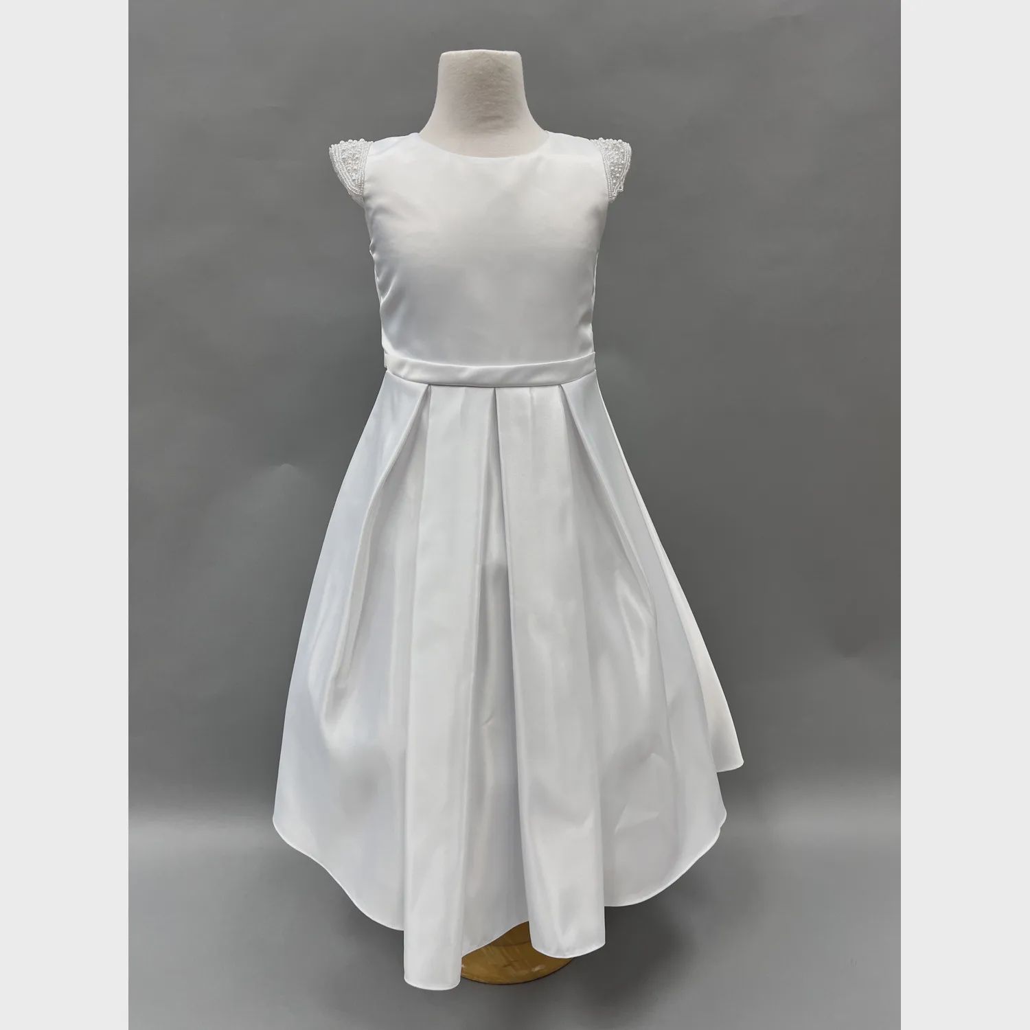 DRESS WHITE BEADED CAP SLEEVE / PA201B