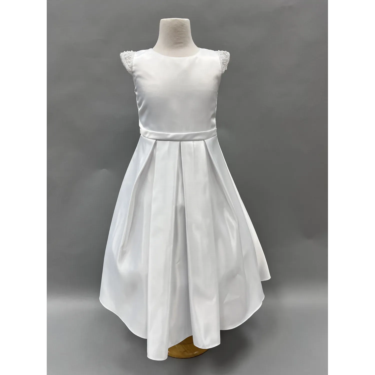 DRESS WHITE BEADED CAP SLEEVE / PA201B DRESS WHITE BEADED CAP SLEEVE / PA201B