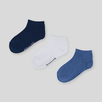 3 PC SHORT SOCK SET NAVY & WHITE & BLUE / 10055