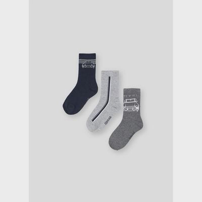 3 PACK SOCKS NAVY & GREY / 10137