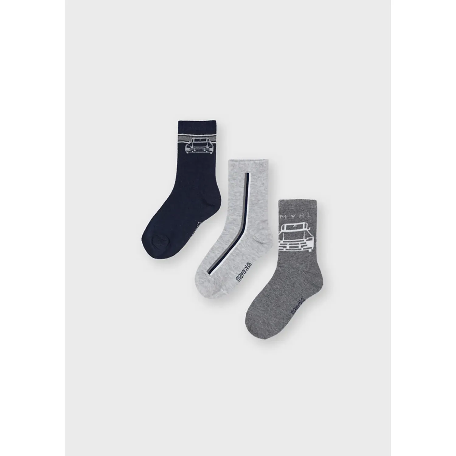 3 PACK SOCKS NAVY & GREY / 10137