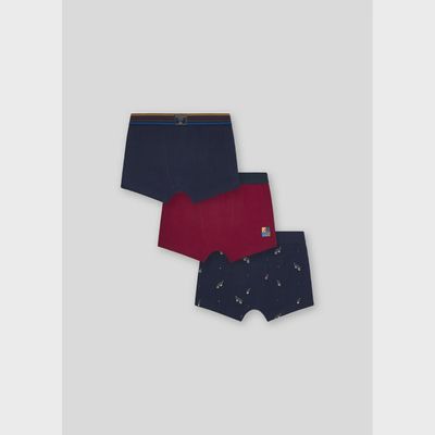 3 PC. BOXER SET NAVY & MAROON & SKI LIFT PRINT / 10118