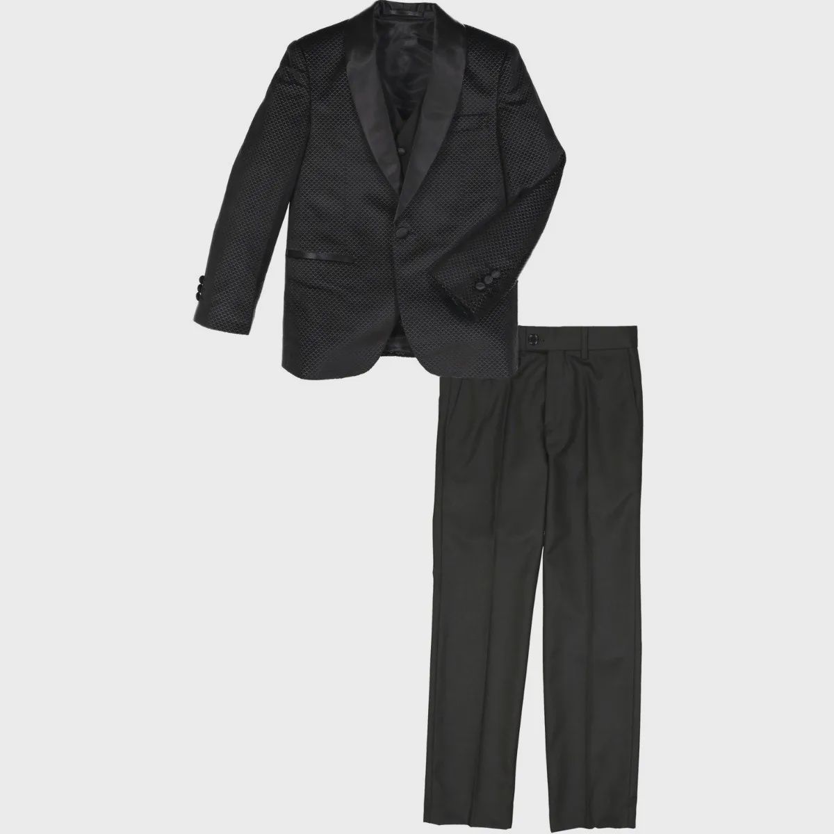 3 PC TUXEDO SUIT WITH VELVET JACKET SATIN SHAWL COLLAR / ST2341