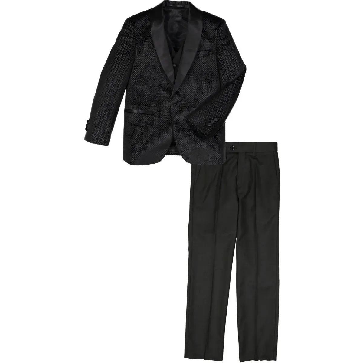 3 PC TUXEDO SUIT WITH VELVET JACKET SATIN SHAWL COLLAR / ST2341