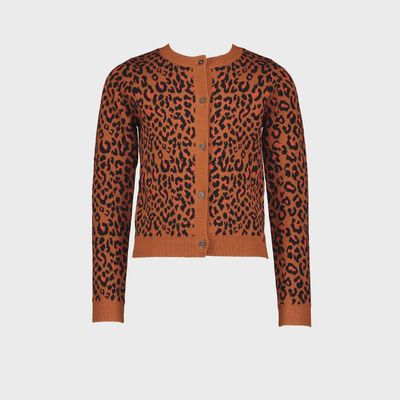 CARDIGAN LEOPARD PRINT CARAMEL & BLACK / 5309