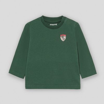 TSHIRT GREEN LONG SLEEVE BABY BOY LOGO / 2036