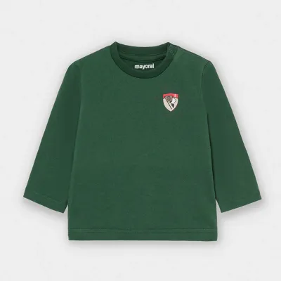 TSHIRT GREEN LONG SLEEVE BABY BOY LOGO / 2036