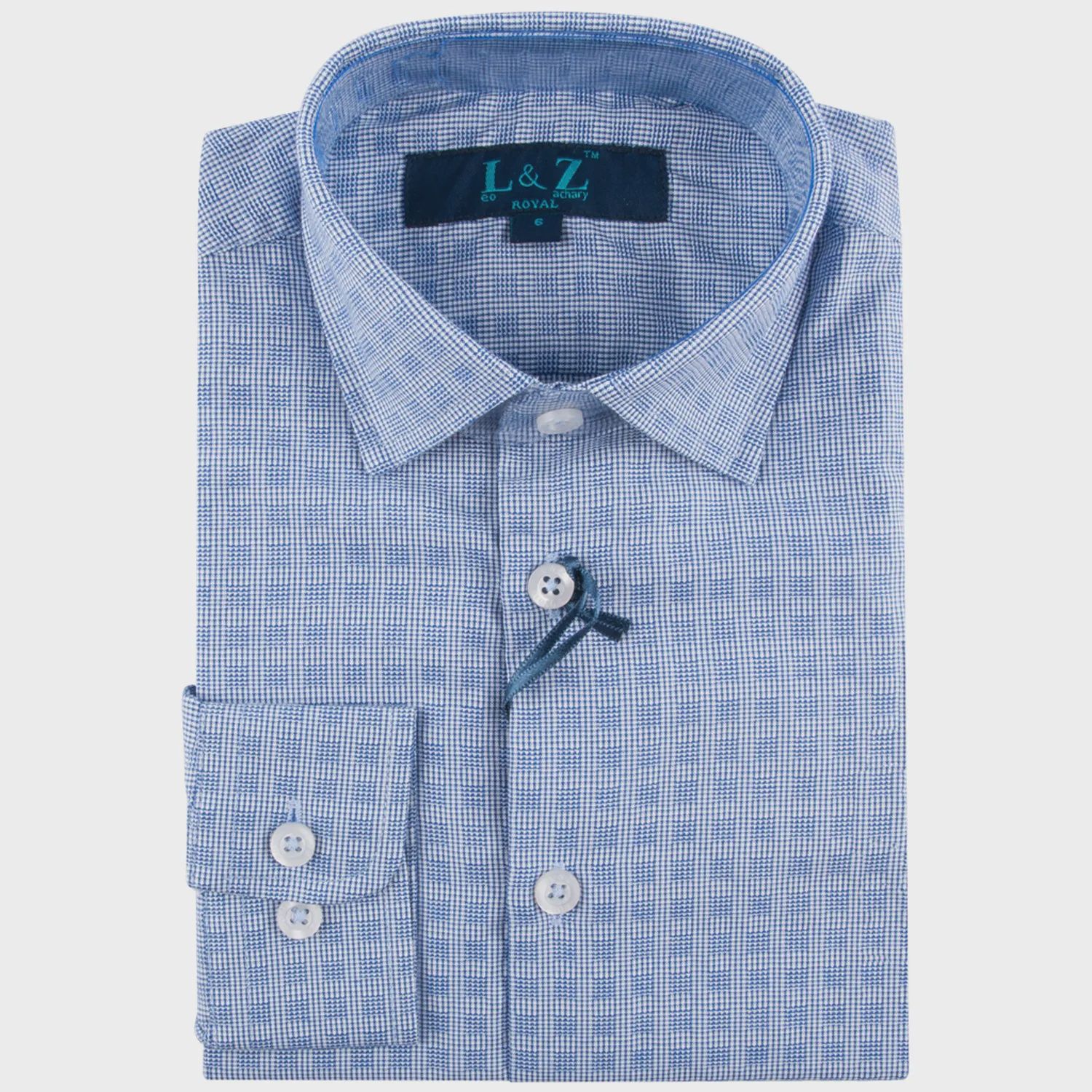 SHIRT BLUE MAYA CUBES LONG SLEEVES / 5774