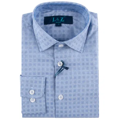SHIRT BLUE MAYA CUBES LONG SLEEVES / 5774