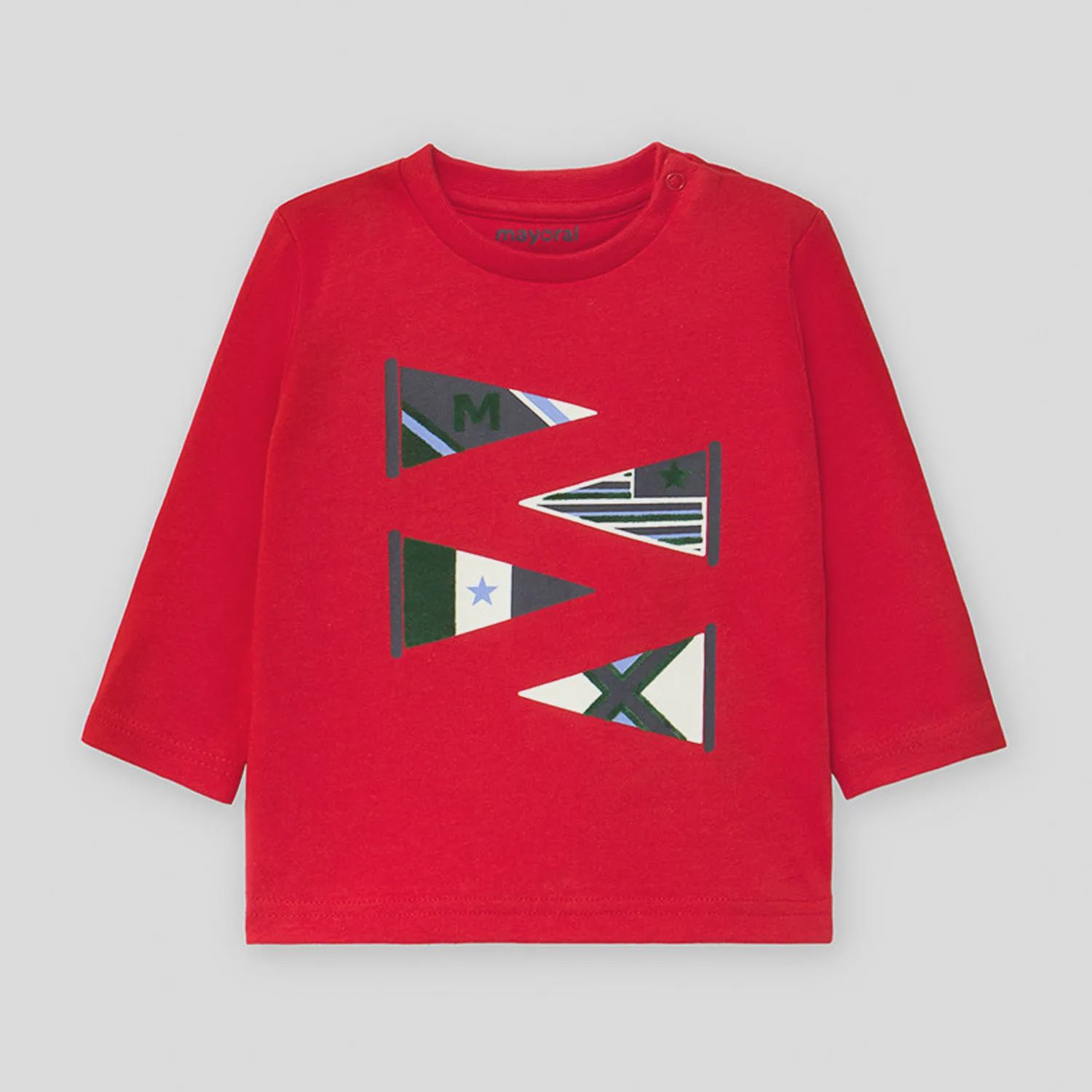 TSHIRT RED FLAG PRINT LONG SLEEVE / 2039