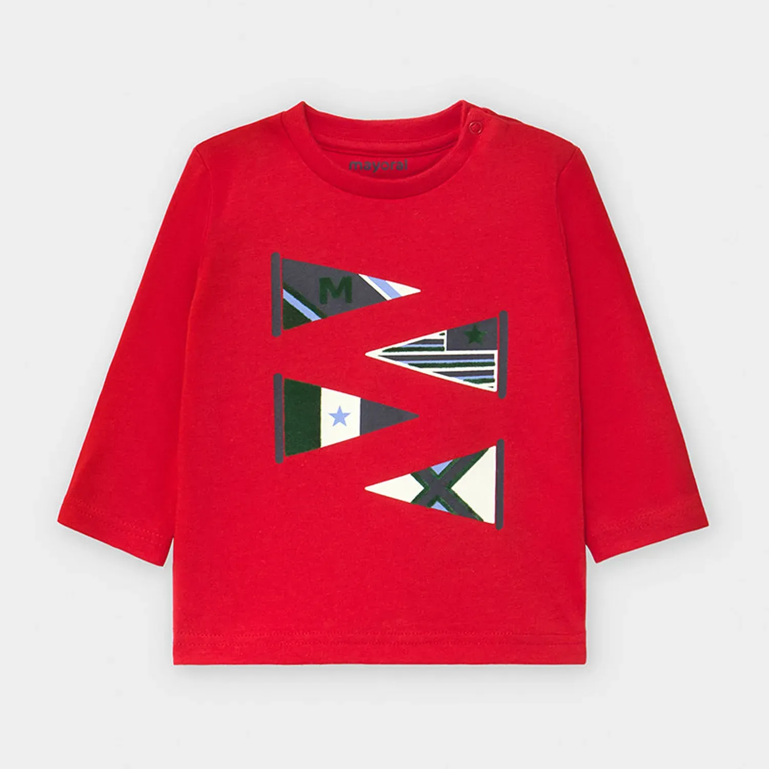 TSHIRT RED FLAG PRINT LONG SLEEVE / 2039