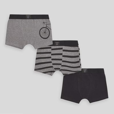 3 PC BOXER SET BLACK & GREY / 10855