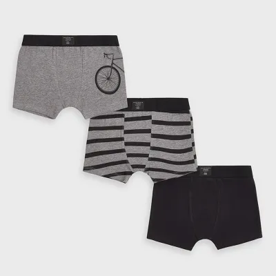 3 PC BOXER SET BLACK & GREY / 10855