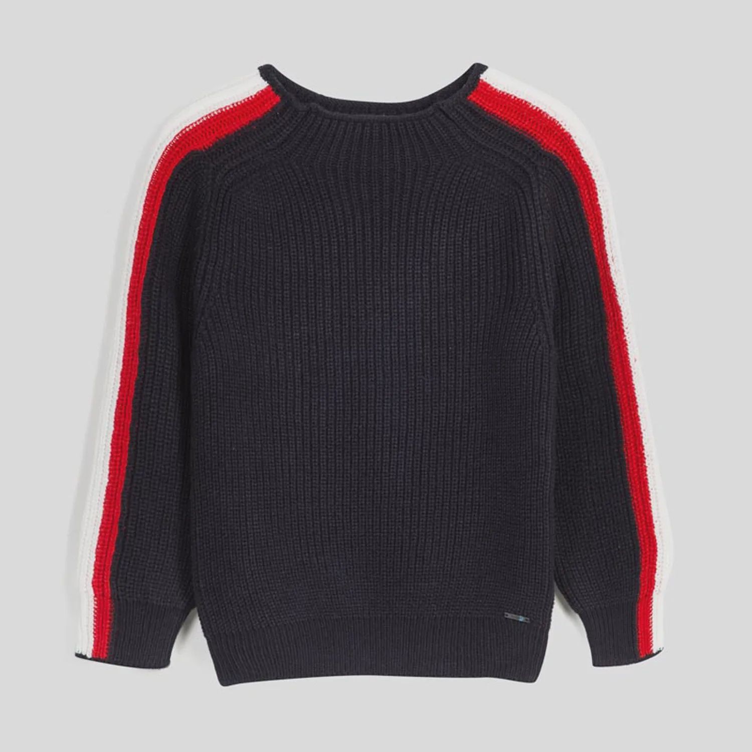 PULLOVER NAVY WHITE & RED STRIPE CABLE ST / 7320