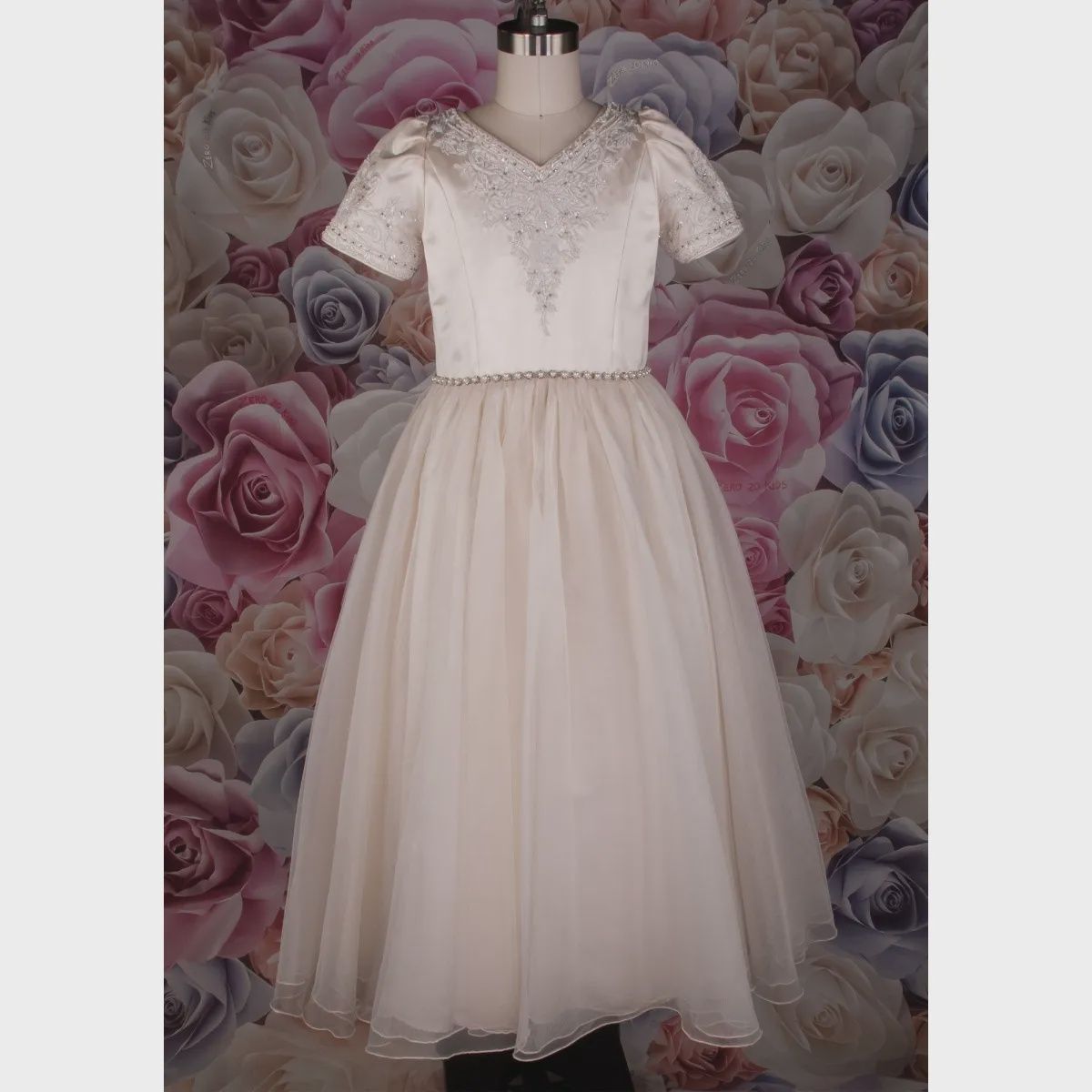 DRESS & PURSE IVORY EMBROIDERED V / 460