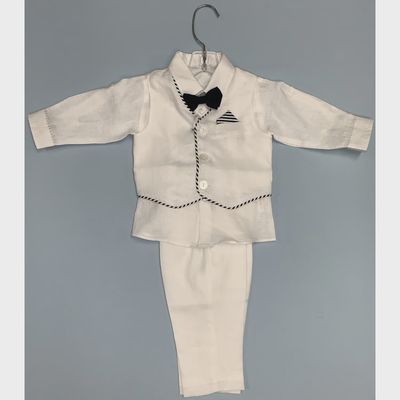 4 PC VEST SET WHITE NAVY TRIM STELLA / GA23461B