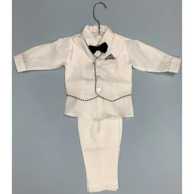 4 PC VEST SET WHITE NAVY TRIM STELLA / GA23461B