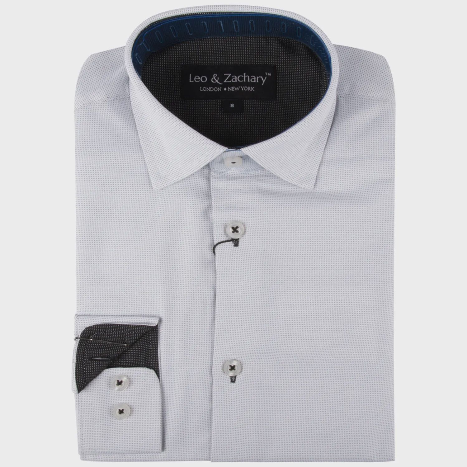 SHIRT WHITE MIDNIGHT PIN DOT / 5799