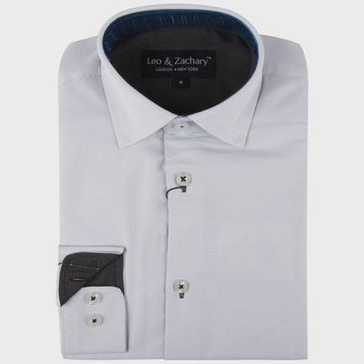 SHIRT WHITE MIDNIGHT PIN DOT / 5799