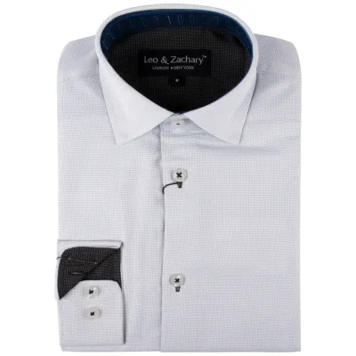 SHIRT WHITE MIDNIGHT PIN DOT / 5799