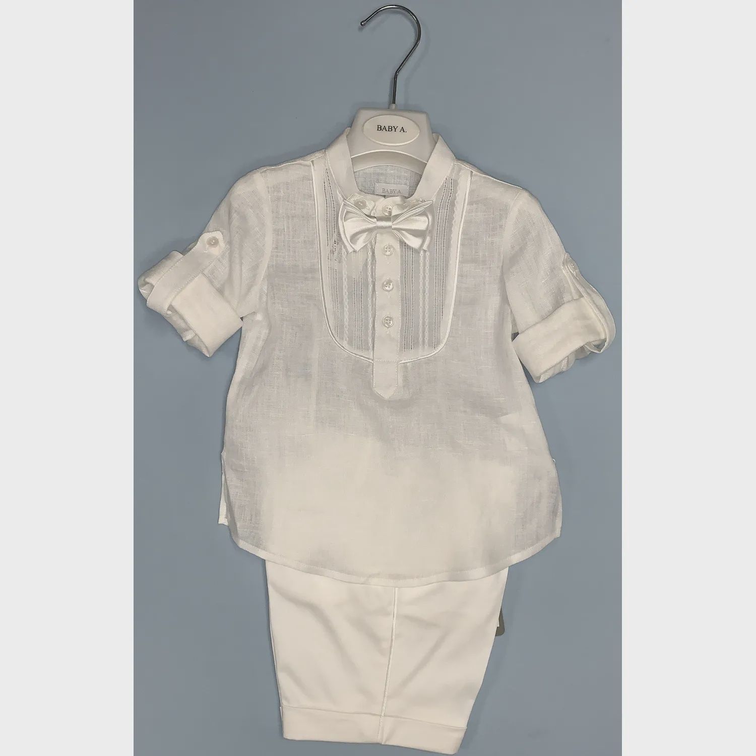 4 PC SHIRT& SHORTS BOWTIE & CUMMBERBAND CREAM / A2282BR