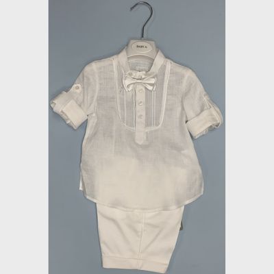 4 PC SHIRT& SHORTS BOWTIE & CUMMBERBAND CREAM / A2282BR