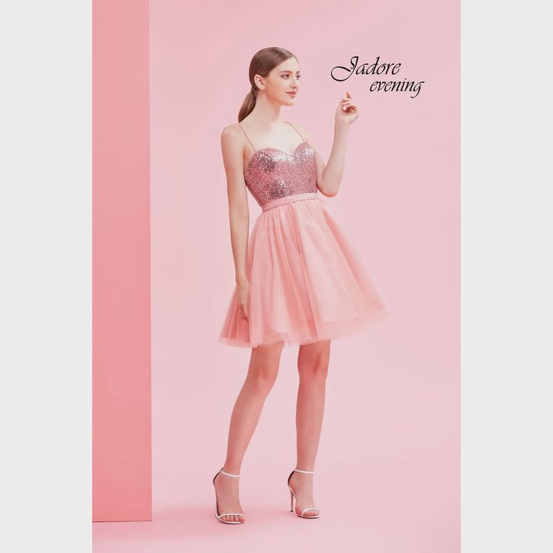 DRESS BABY PINK SEQUIN BODICE TULLE SKIRT 2 TONE TEEN'S / J16093 DRESS BABY PINK SEQUIN BODICE TULLE SKIRT 2 TONE TEEN'S / J16093