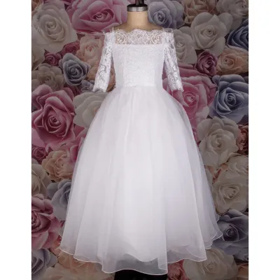 GOWN 1881H LACE BOD SLV TULLE