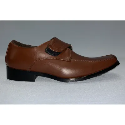 SHOE BROWN VELCRO CLOSURE PIN HOLES FRONT PATTERN / LM15