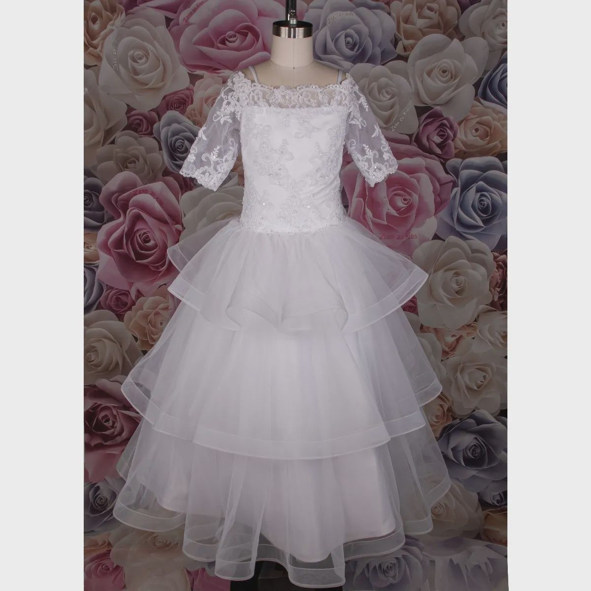 DRESS AN12 LACE BOD 3TIER SKRT / WDTUT04GWH