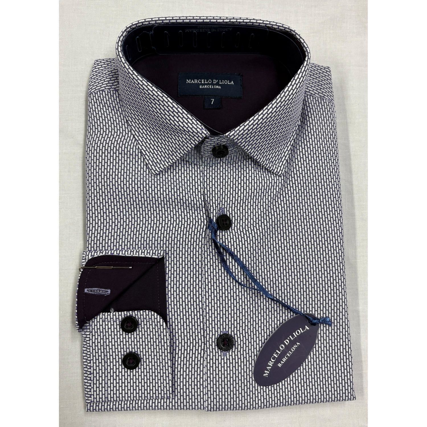 SHIRT WINE & BLACK GRID / 5814